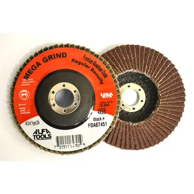 ALFA FDZ67484N - 7" x 60 Grit T27 w/ Nut Zirconia Flap Disc (5pk)