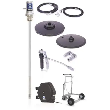 GRACO 24J066 - Mobile Grease Package 400lb. Drum w/LD 1/4" x 35‘ Reel