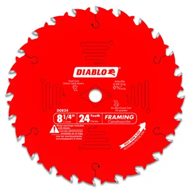 DIABLO D0824X - 8-1/4" x 24 Tooth Framing Saw Blade