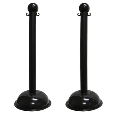 Mr. Chain 99903-2 Heavy Duty 3" Stanchion (2 Pack) Black