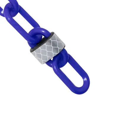 Mr. Chain 52026-100 2" x 100‘ Reflective Plastic Chain - Trf Blue