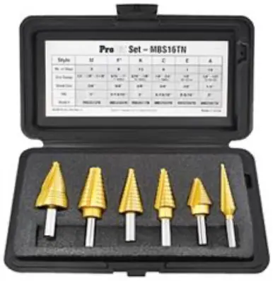ALFA MBS17 - 4pc ProBit Step Drill Bit Set w/ Case