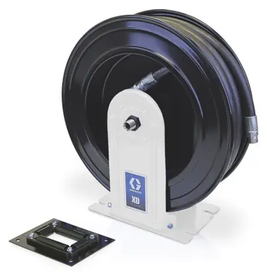 GRACO 24C254 - XD20 Grease 3/8" x 50 ft, Hose Reel w/ Hose Guide Plate