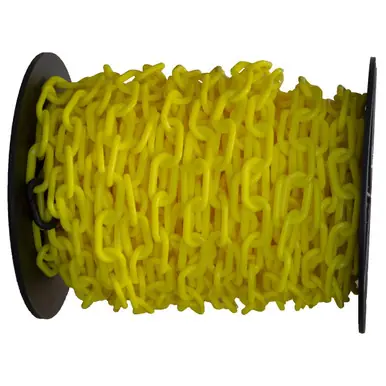 Mr. Chain 51102 2" Heavy Duty x 100‘ Reel Plastic Chain - Yellow