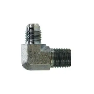 Midland Industries 250148 - 90° Straight Elbow, 1/4" 37° JIC Male Flared x 1/2" MPT, Steel