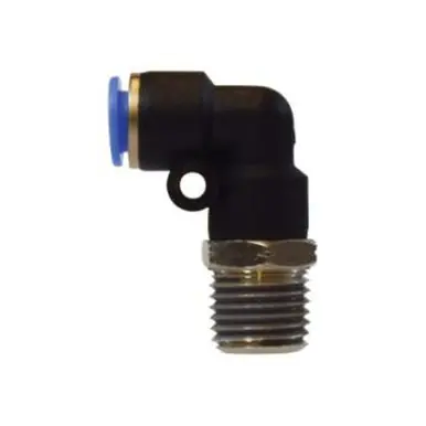 Midland Industries 20086C - 90° Swivel Elbow, 1/4" Tube OD x 3/8" Male NPTF, Composite