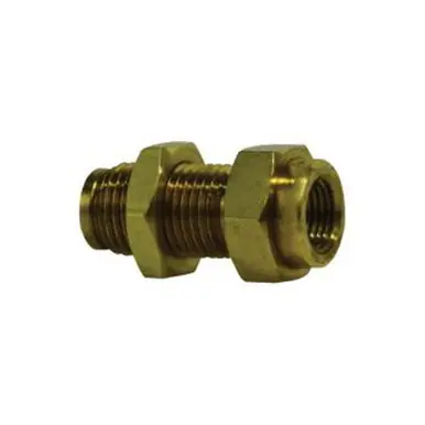 Midland Industries 20171 - Bulkhead Union, 1/4" Push" Tube x 1/4" FIP, Brass