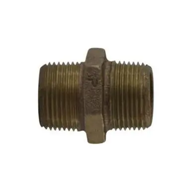 Midland Industries 44728 - Hex Nipple, 2" MPT x 2" MPT, 2-1/2", Bronze