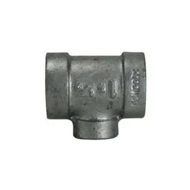 Midland Industries 68306 - Reducing Tee, 1-1/4" FPT x 1-1/4" FPT x 1" FPT, Iron, Galvanized, XH