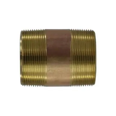 Midland Industries 40169 - Seamless Pipe Nipple, 2" MPT x 2" MPT, 7" Brass