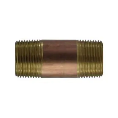 Midland Industries 42109 - Nipple, 1" MPT x 1" MPT, 6" Brass