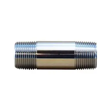 Midland Industries 41084 - Pipe Nipple, 3/4" MPT x 3/4" MPT, 3" Brass, Chrome-Plated