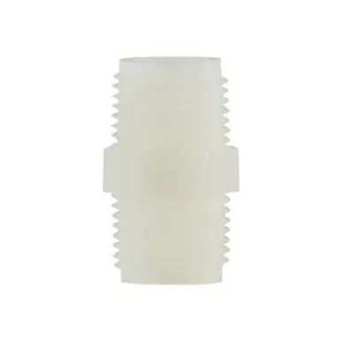 Midland Industries 28617W - Hex Nipple, 1-1/4" MPT x 1-1/4" MPT, Nylon, White