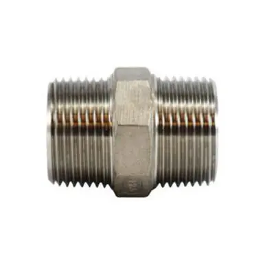 Midland Industries 63724 - Hex Nipple, 3/4" MPT x 3/4" MPT, Stainless Steel