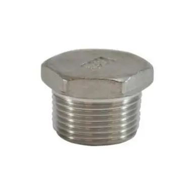 Midland Industries 63633 - Cored Hex Head Plug, 1/2" MPT, Stainless Steel, 150 lb