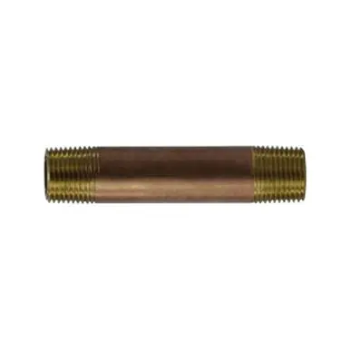 Midland Industries 40048 - Seamless Pipe Nipple, 3/8" MPT x 3/8" MPT, 5" Brass