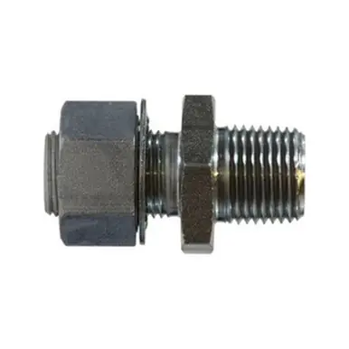 Midland Industries 28309 - Long Bulkhead Connector, 1/2" MIP x 1/4" FIP, Steel