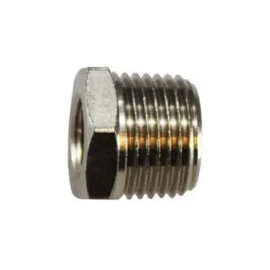 Midland Industries 28876 - Pipe Bushing, 1/2" Male BSPT x 1/4" Female BSP, Brass, Nickel-Plated
