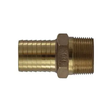 Midland Industries 973928 - Hex Adapter, 1-1/4" Hose Barbed x 1-1/4" MIP, Bronze