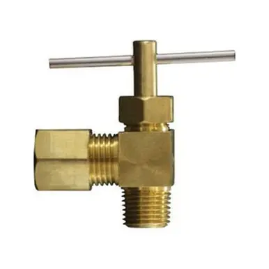 Midland Industries 26014 - Angle Needle Valve w/ 26004 Captive Sleeve Nut, 5/16 x 1/4" Nominal, -65