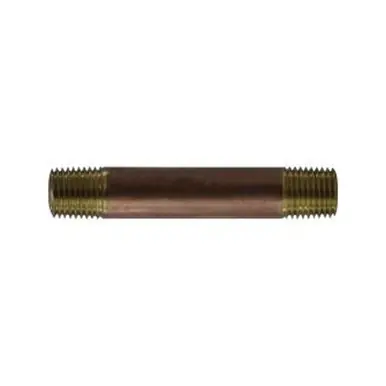 Midland Industries 42030 - Nipple, 1/4" MPT x 1/4" MPT, 6" Brass