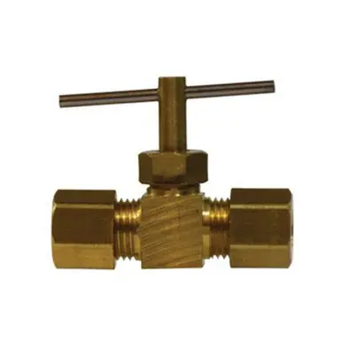 Midland Industries 26022 - Needle Valve w/ 26004 Nut, 5/16" Nominal, Compression, Brass Body