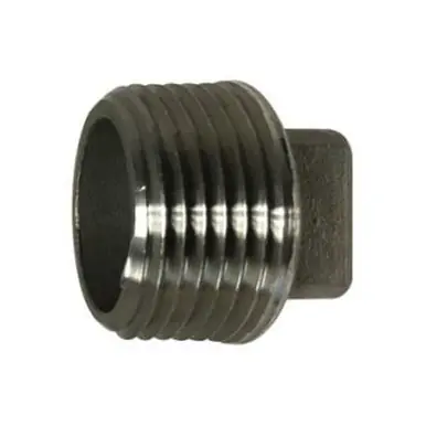 Midland Industries 62660 - Cored Square Head Plug, 3" MPT, Stainless Steel, 150 lb