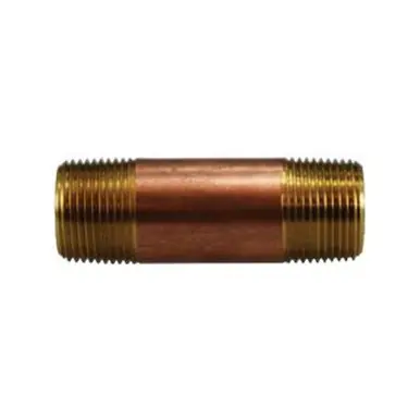 Midland Industries 40095 - Seamless Pipe Nipple, 3/4" MPT x 3/4" MPT, 11" Brass