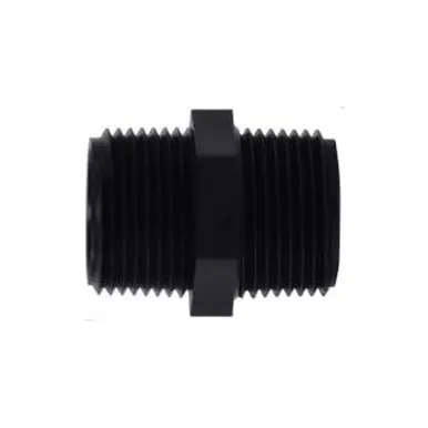Midland Industries 28618P - Hex Nipple, 1-1/2" MPT x 1-1/2" MPT, Polypropylene, Black