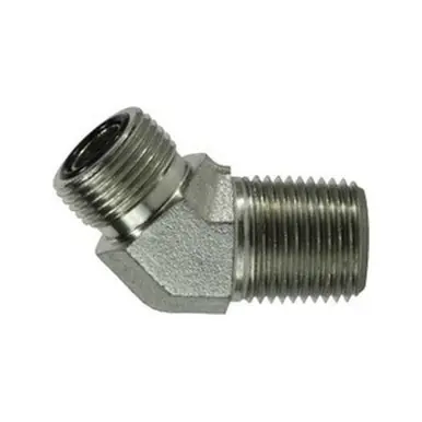 Midland Industries FS250344 - 45° Elbow, 9/16" Male ORFS x 1/4" NPT(M), Steel