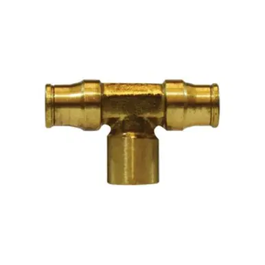 Midland Industries 20130 - Branch Tee, 1/4" Push-In x 1/4" Push-In x 1/8" FIP, Brass