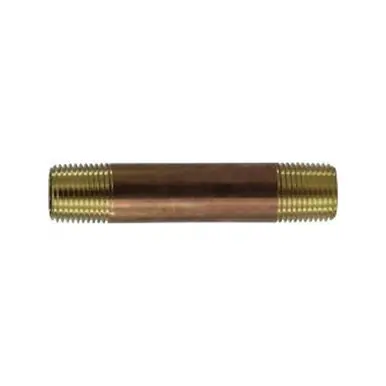 Midland Industries 40067 - Seamless Pipe Nipple, 1/2" MPT x 1/2" MPT, 4-1/2", Brass