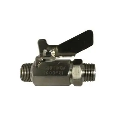 Midland Industries 46912SS - Miniature Ball Valve, 1/4" Nominal, MIP x MIP, 1000 psi WOG Pressure