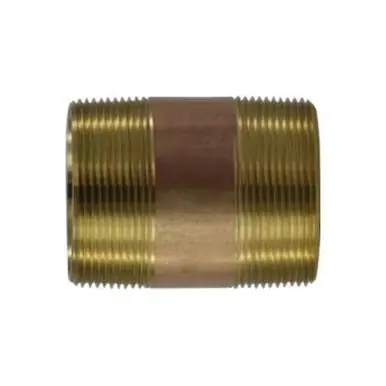 Midland Industries 40167 - Seamless Pipe Nipple, 2" MPT x 2" MPT, 5-1/2", Brass