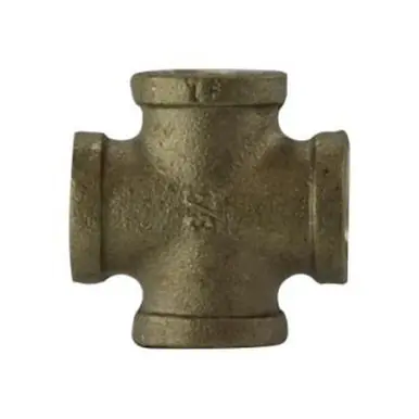 Midland Industries 44393LF - Pipe Cross, 1/2" FPT x 1/2" FPT x 1/2" FPT x 1/2" FPT, Bronze