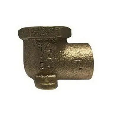 Midland Industries 44841LF - 90° Drop Ear Elbow, 1/2" Sweat x 1/2" FIP, Brass