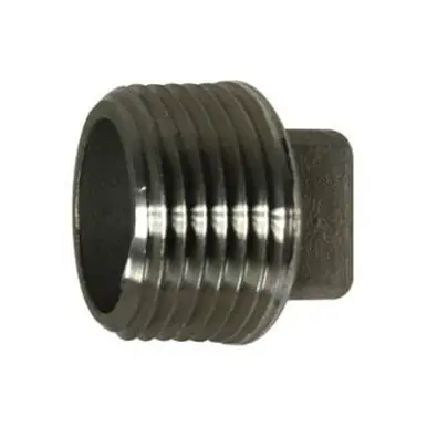 Midland Industries 62655 - Cored Square Head Plug, 1" MPT, Stainless Steel, 150 lb