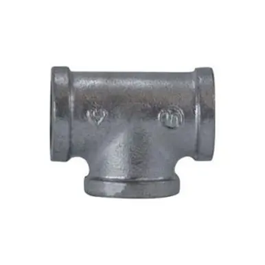 Midland Industries 64261 - Pipe Tee, 4" FPT x 4" FPT x 4" FPT, Iron, Galvanized, 150 lb