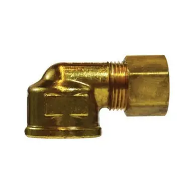 Midland Industries 26262 - Elbow w/ 26007 Captive Sleeve Nut, 1/2" Compression x 3/8" FPT, Brass