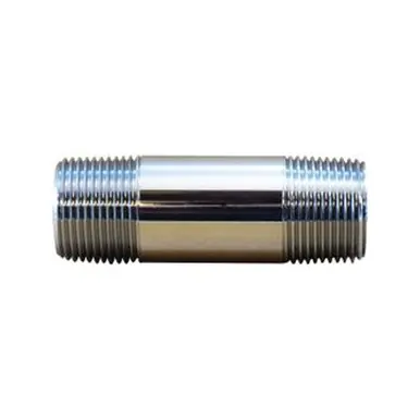 Midland Industries 41040 - Nipple, 3/8" 3/8", Close, Brass, Chrome-Plated