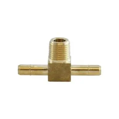 Midland Industries 21193 - Single Barb Branch Tee, 1/4" Barbed x 1/4" Barbed x 1/8" MPT, Brass