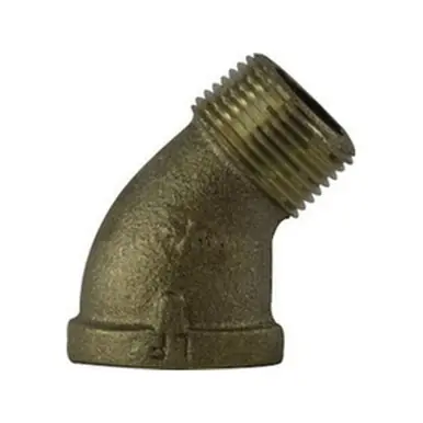 Midland Industries 44205LF - 45° Street Elbow, 1" FPT x 1" MPT, Bronze