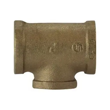 Midland Industries 44282 - Branch Reducing Tee, 3/4" FPT x 3/4" FPT x 1/4" FPT, Bronze