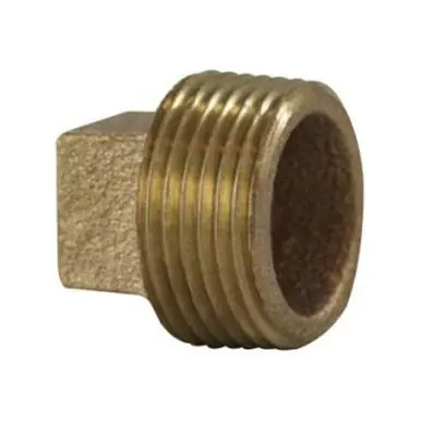 Midland Industries 44662 - Cored Square Head Plug, 4" MPT, Bronze