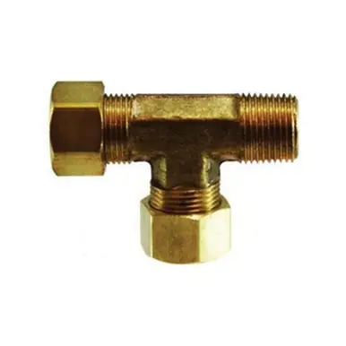 Midland Industries 26274 - Run Tee w/ 26003 Captive Sleeve Nut, 1/4" Compression x 1/8" MPT x 1/4"