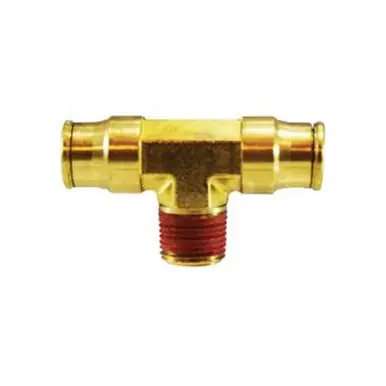 Midland Industries 20120 - Fixed Branch Tee, 1/2" Tube OD x 3/8" Male NPTF x 1/2" Tube OD, Brass