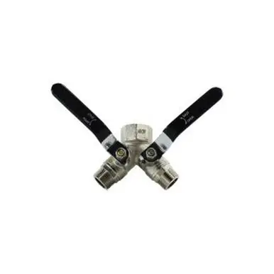 Midland Industries 947125 - Wye Non-Vented Ball Valve, 1 x 3/4" Nominal, FIP x MIP, 3-Way -Port/Way