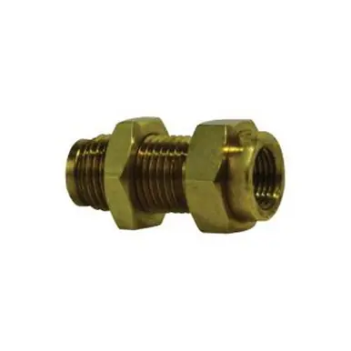 Midland Industries 20172 - Bulkhead Union, 3/8" Push" Tube x 1/4" FIP, Brass
