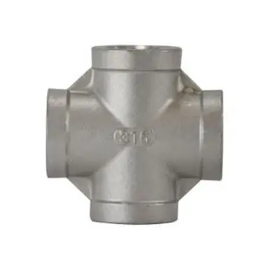 Midland Industries 63401 - Cross, 4" FPT x 4" FPT x 4" FPT x 4" FPT, Stainless Steel