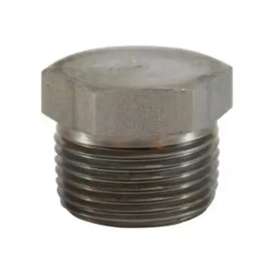 Midland Industries 63662 - Solid Hex Head Plug, 3/8" MPT, Stainless Steel, 150 lb